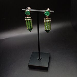 New Green‎ Enamel Crystal Pencil Fashion Earrings Post New Womens